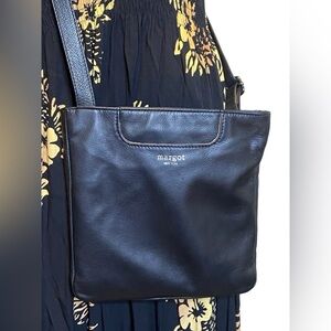 Margot New York Black Leather Crossbody Bag
